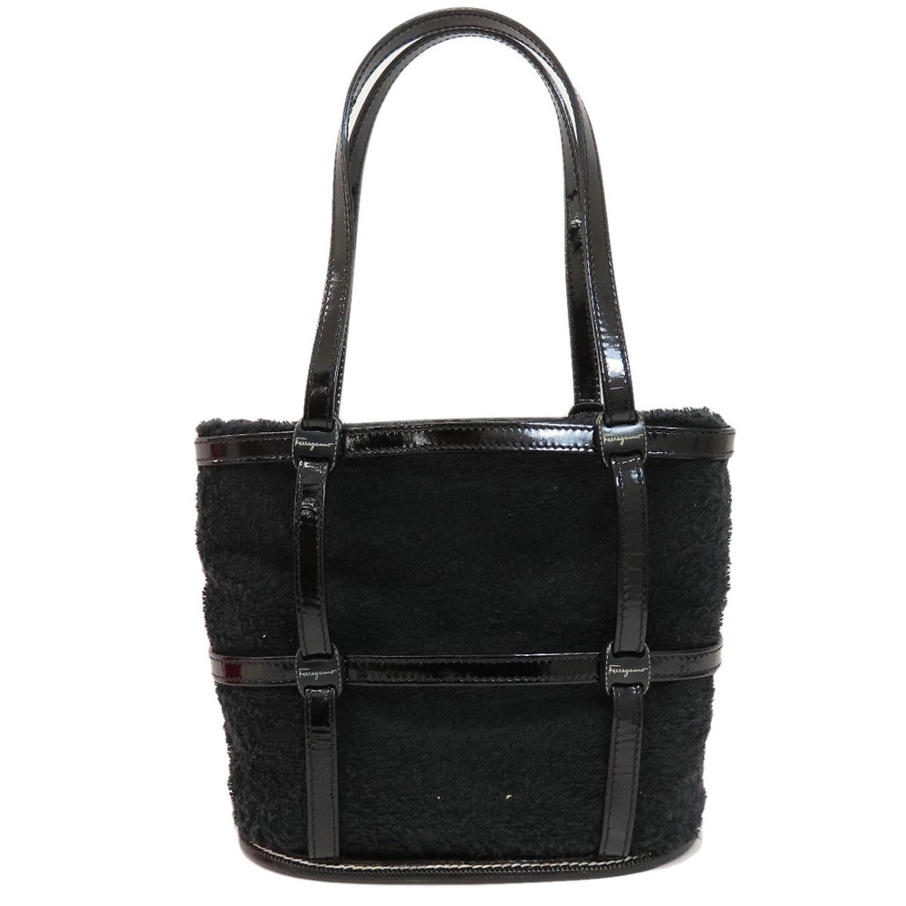 Salvatore Ferragamo Handbag Bag Leather Pile Black